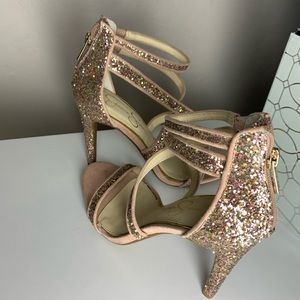 Champagne glittered heels